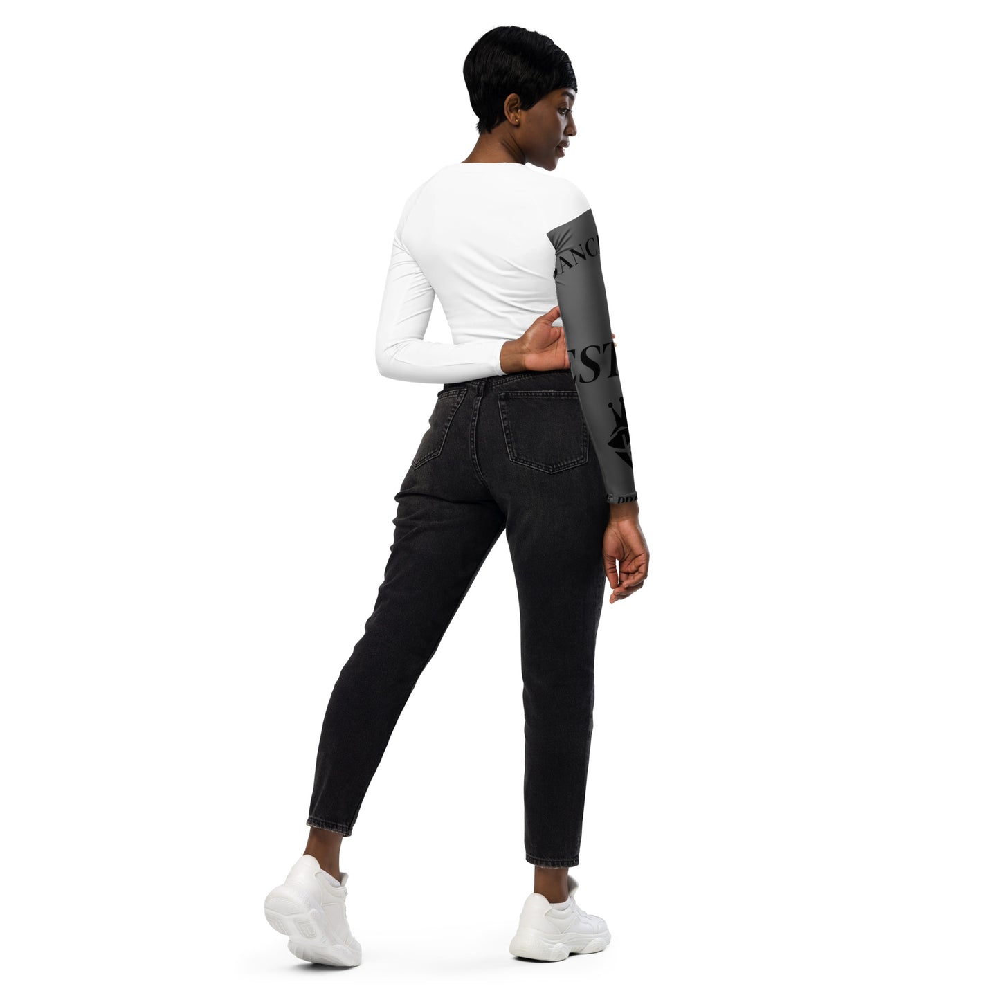 Recycled long-sleeve crop top