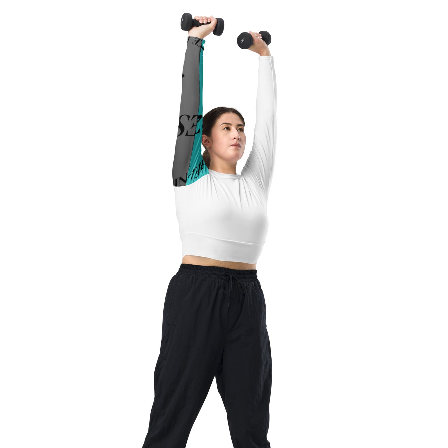 Recycled long-sleeve crop top